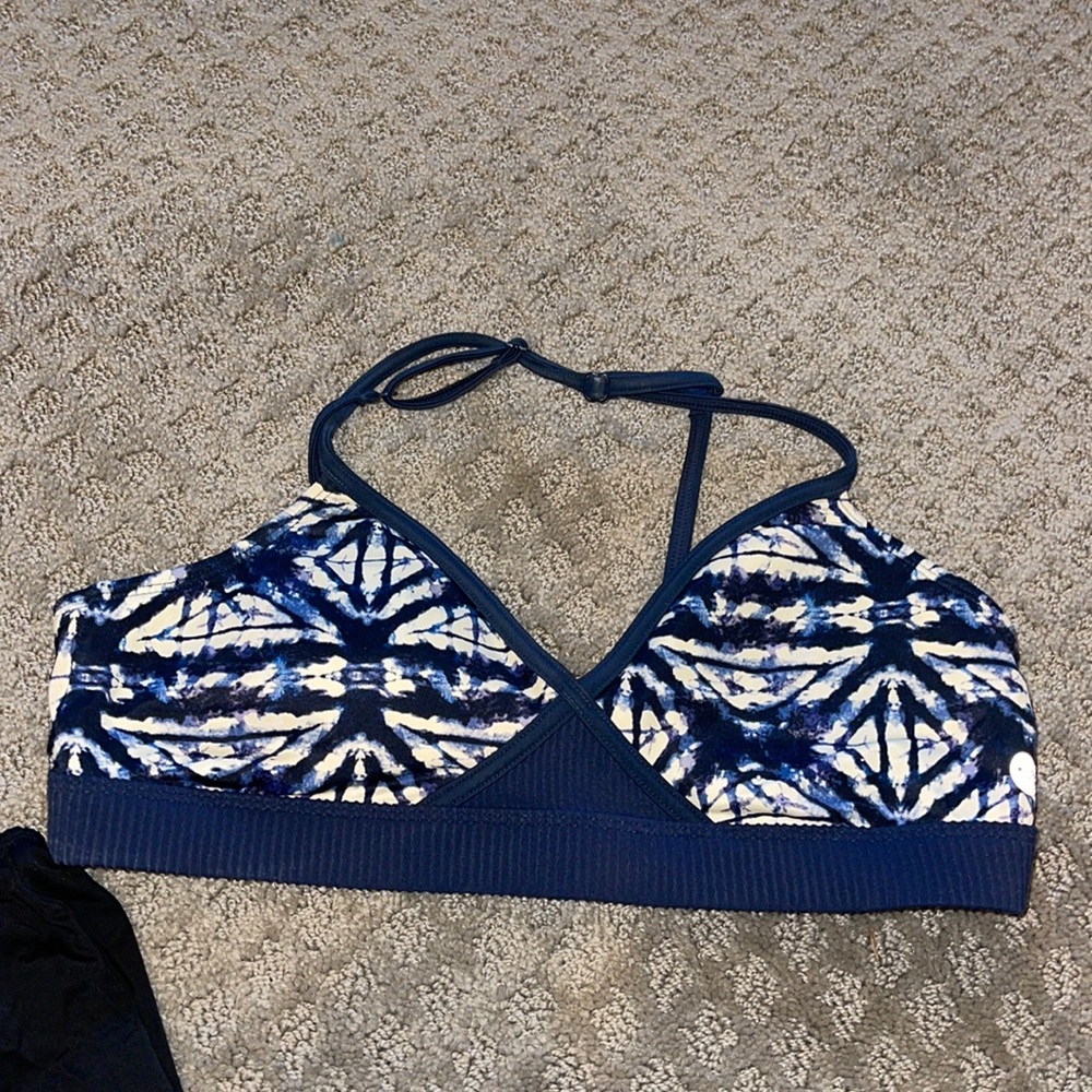 Roxy blue tie dye bikini top